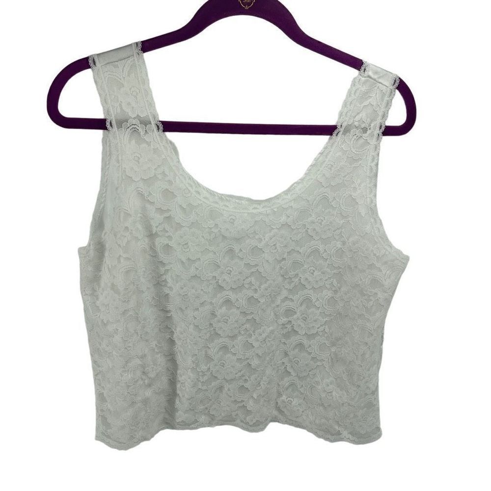 Chic By H.i.s Womens Slip Top Lingerie Sleepwear Tank Cropped White Size 8
